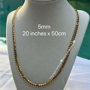 Gold Unisex Cuban Link 20” 5mm